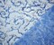 Blue-Silver Nylon Sequined Abstract Swirl Mesh Tulle Fabric By the Yard